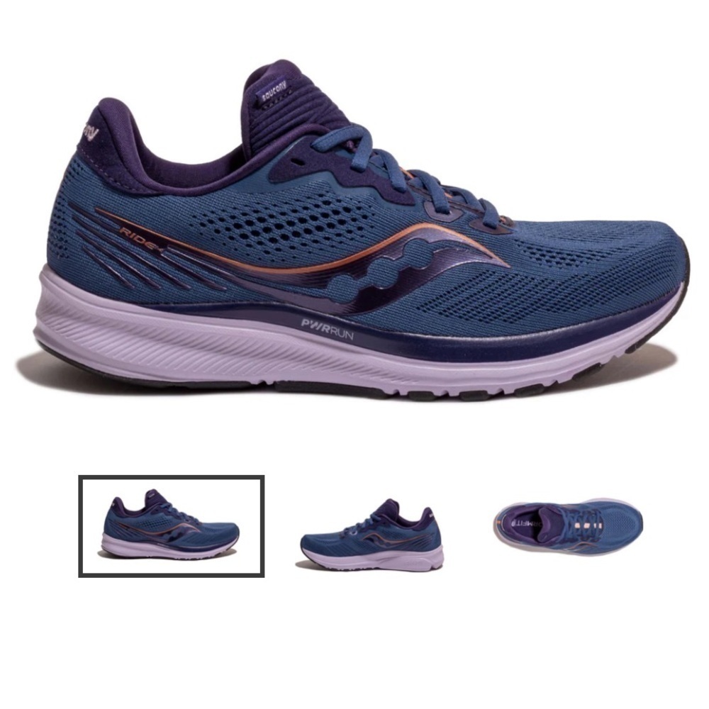 Saucony Ride14 Women’s FORMFIT PWRRUN Running Shoes Sneakers Navy Blue 6.5